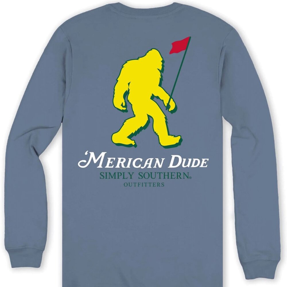 Sasquatch Golf Flag Simply Southern Long Sleeve Shirt Unisex - Picture 2 of 3